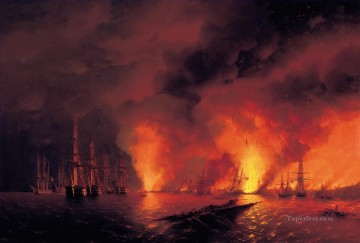 battle of sinop 1853 Romantic Ivan Aivazovsky Russian Oil Paintings